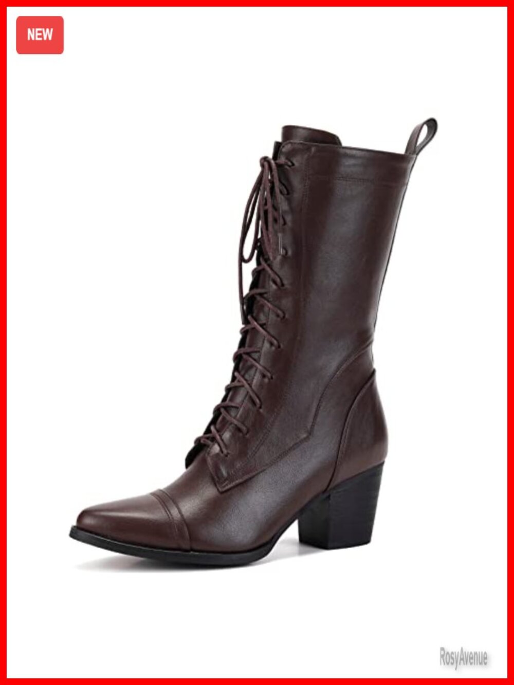 Women's Mid Calf Combat Boots Lace Up Side Zipper Faux Fur Lining